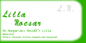 lilla mocsar business card